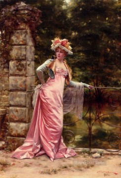Frederic Soulacroix Painting - In The Garden lady Frederic Soulacroix